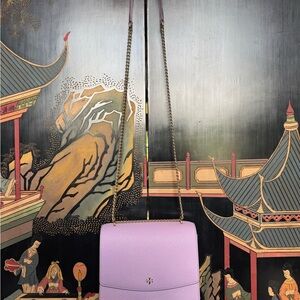 Tory Burch Emerson Flap Adjustable Shoulder Bag Dusty Violet